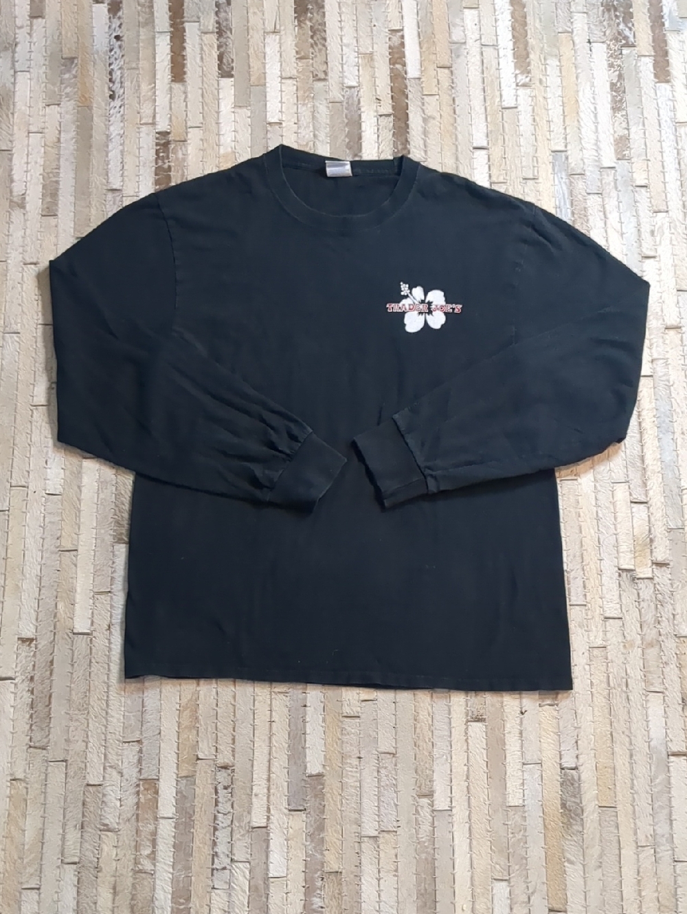 Trader Joe's Size L Official Employee Black Long-Sleeve Shirt